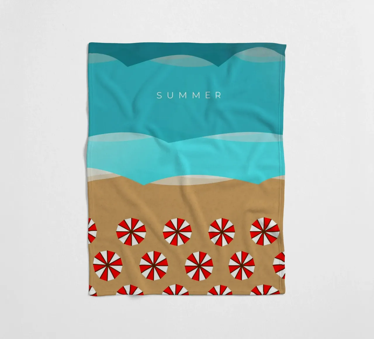 Summer - Beach and sea coperta in pile da minimalist designs