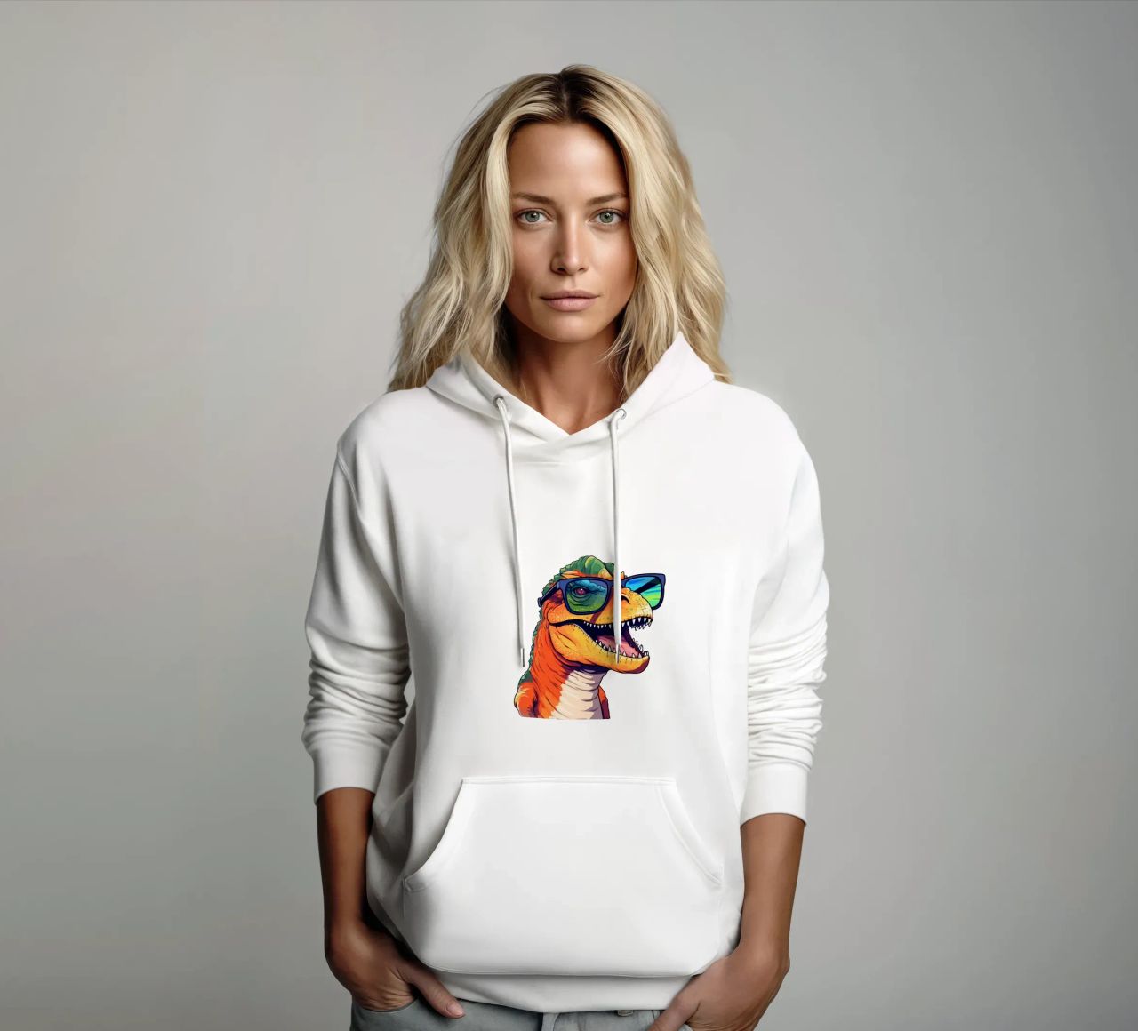 T-Rex Swagger felpa con cappuccio da Doodle Dreams Art