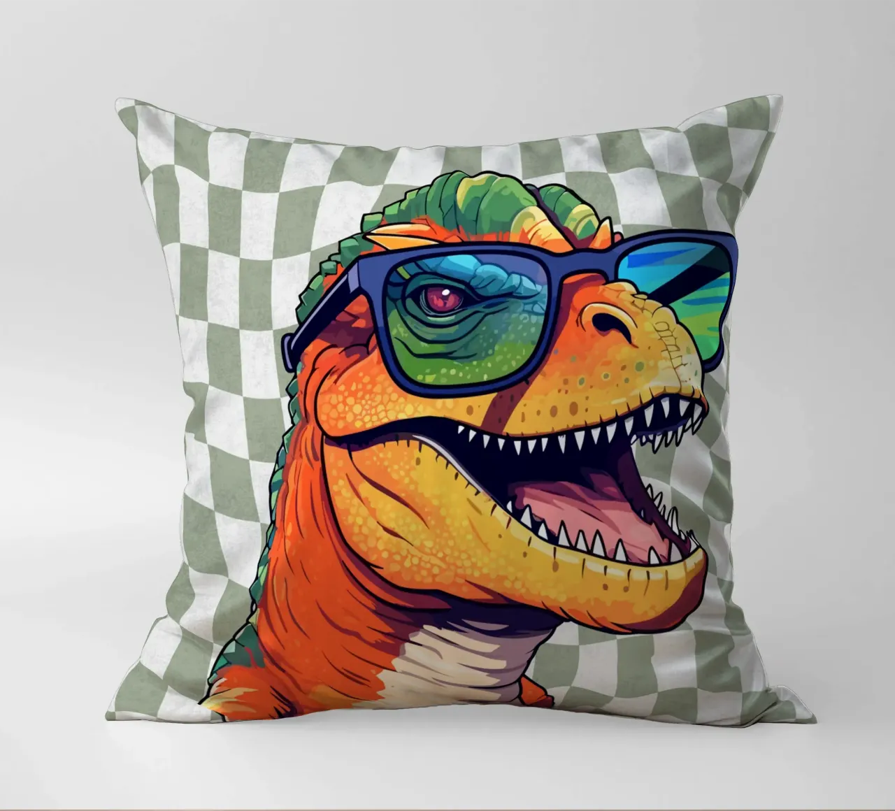 T-Rex Swagger Kissen von Doodle Dreams Art