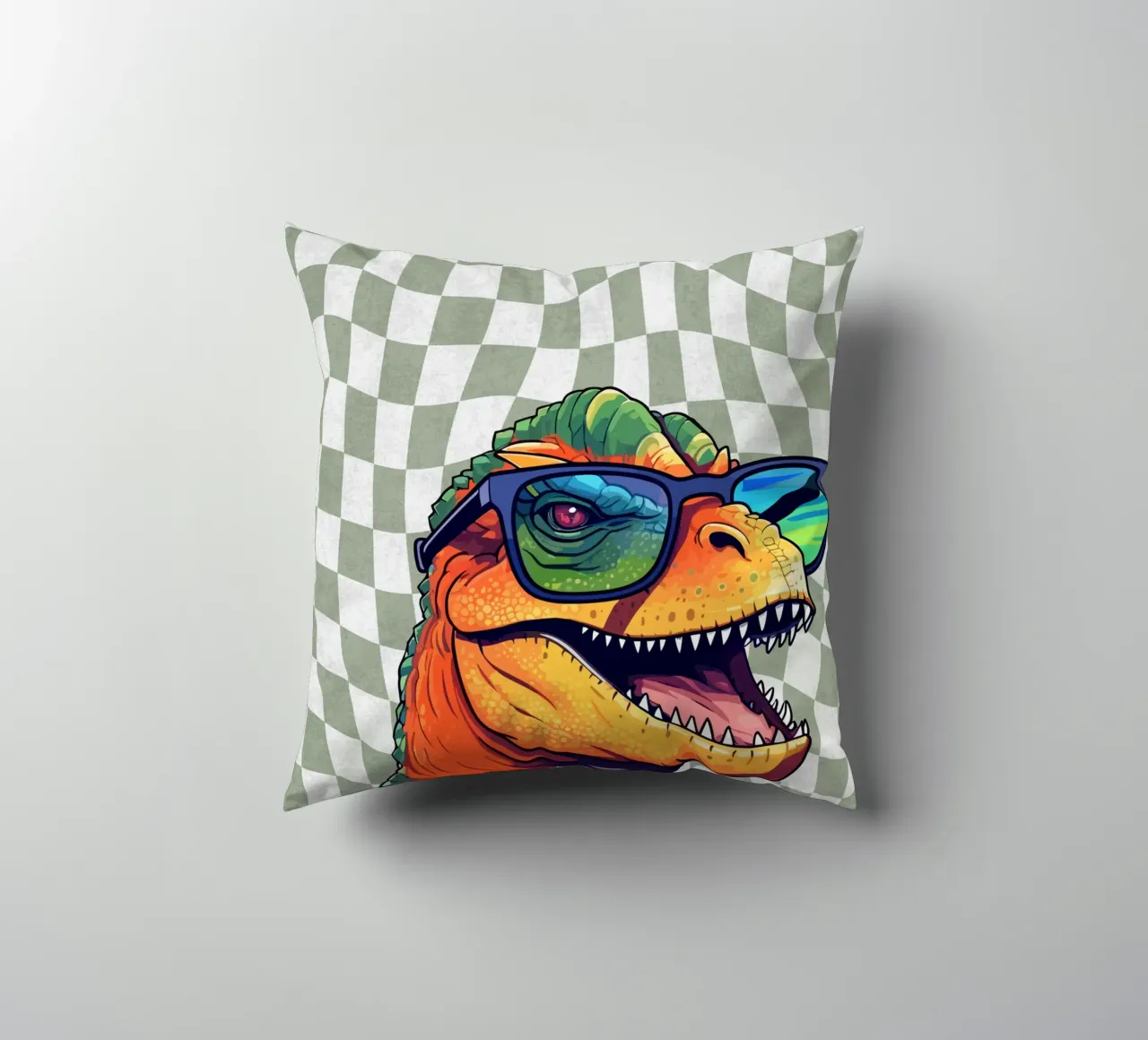 T-Rex Swagger Kissen von Doodle Dreams Art