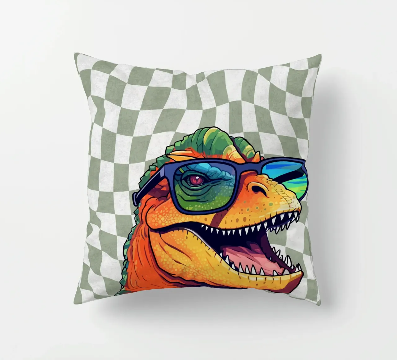 T-Rex Swagger Kissen von Doodle Dreams Art