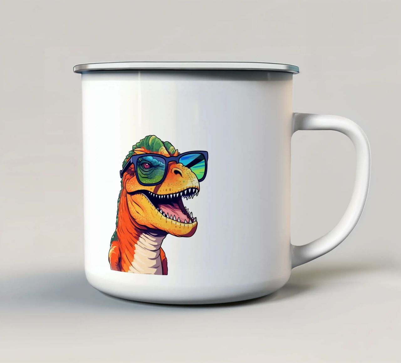 T-Rex Swagger tazza in smalto da Doodle Dreams Art