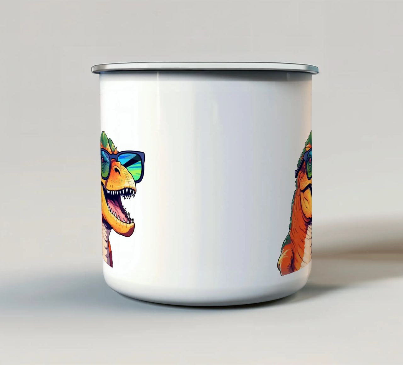 T-Rex Swagger tazza in smalto da Doodle Dreams Art