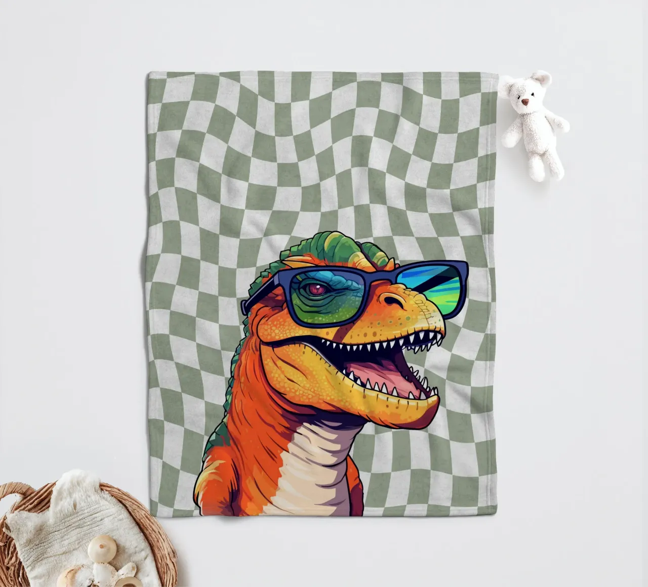 T-Rex Swagger manta de franela de Doodle Dreams Art