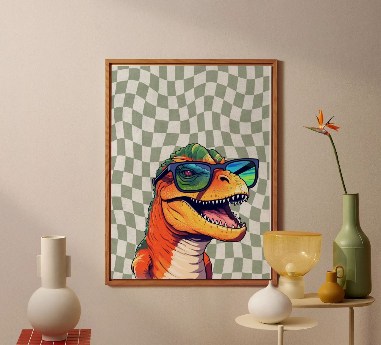 T-Rex Swagger alluminio dibond da Doodle Dreams Art