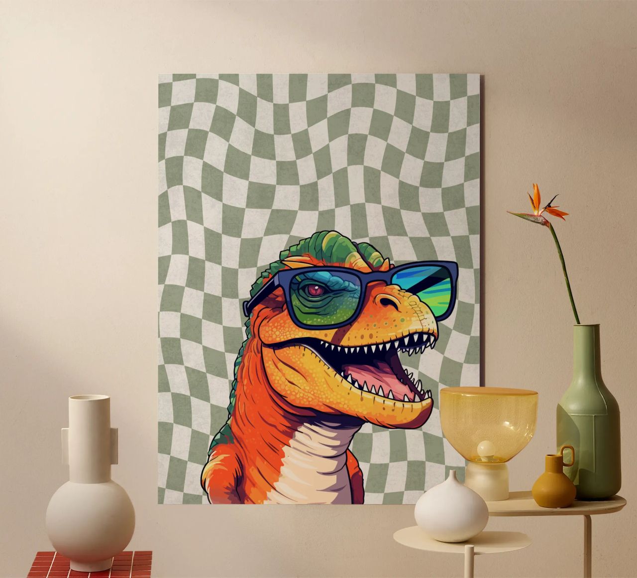 T-Rex Swagger alluminio dibond da Doodle Dreams Art