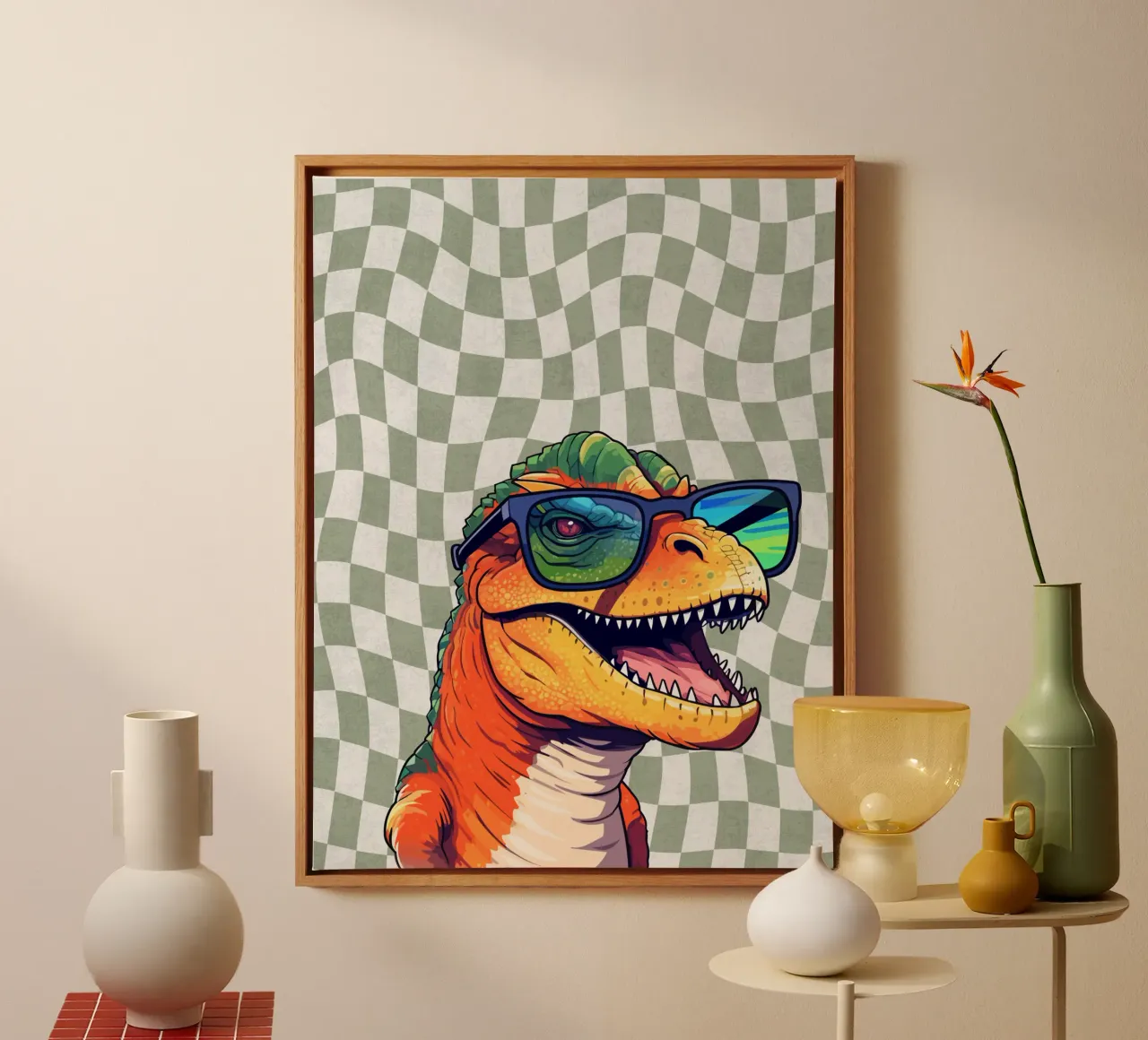 T-Rex Swagger tela da Doodle Dreams Art