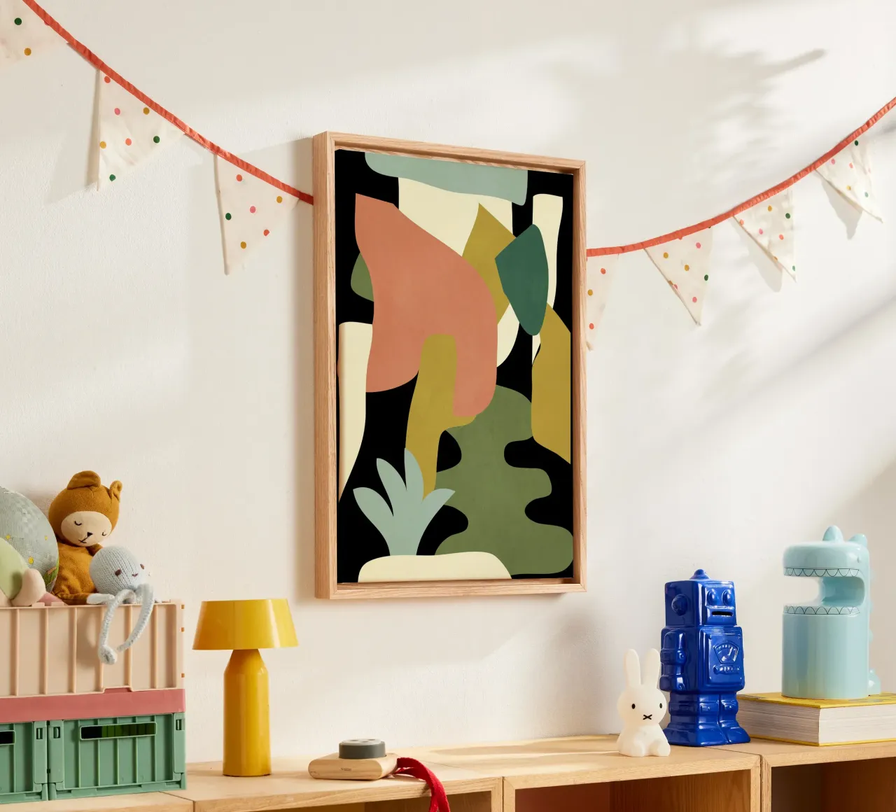 Abstrakte Kunst 11 Leinwand mit Schattenfugenrahmen von LeaDArt