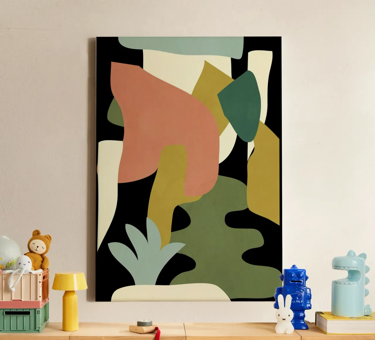 Abstrakte Kunst 11 Leinwand mit Schattenfugenrahmen von LeaDArt