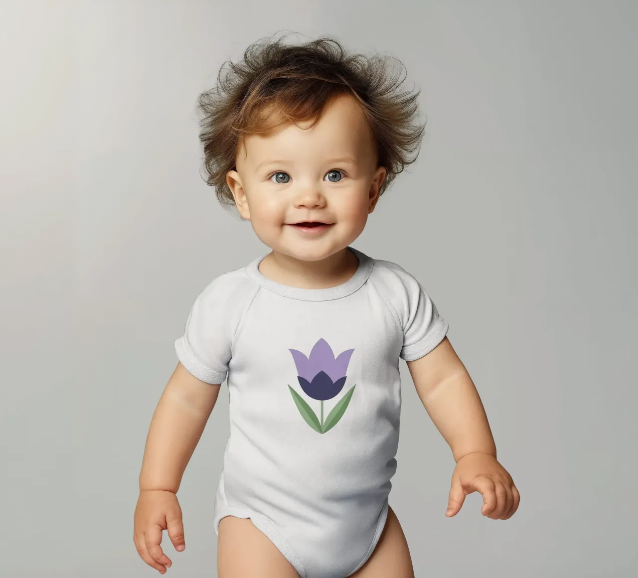 Scandi Tulip body neonato maniche corte da SMPLE