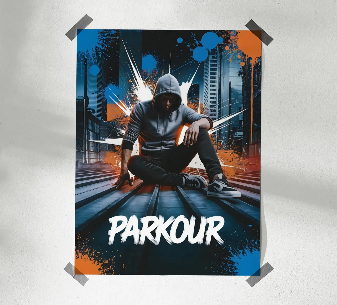 Flusso urbano: graffiti parkour poster con telaio in alluminio da GameDay Studio