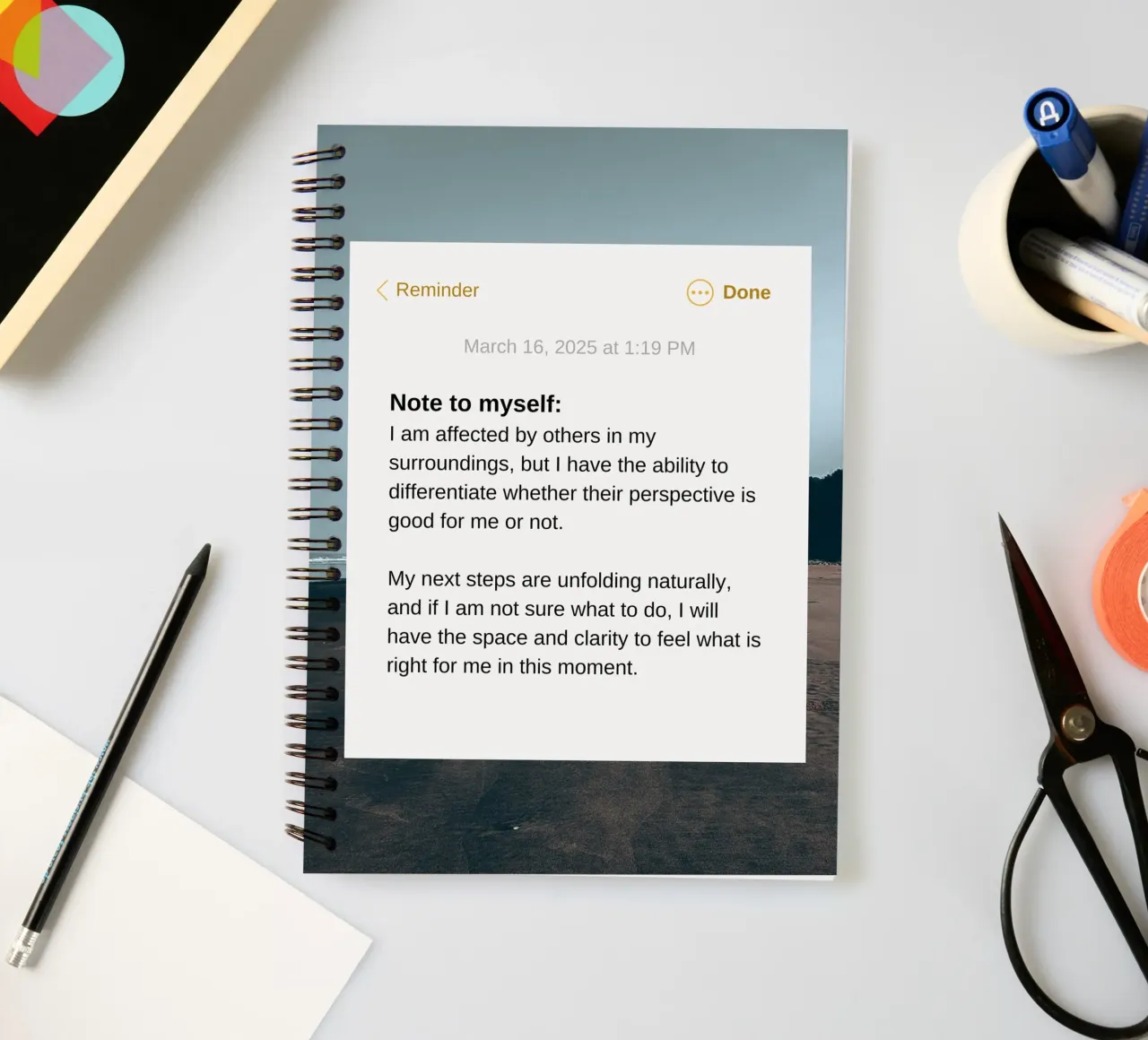 note to myself spiral notebook by Ambition Wall