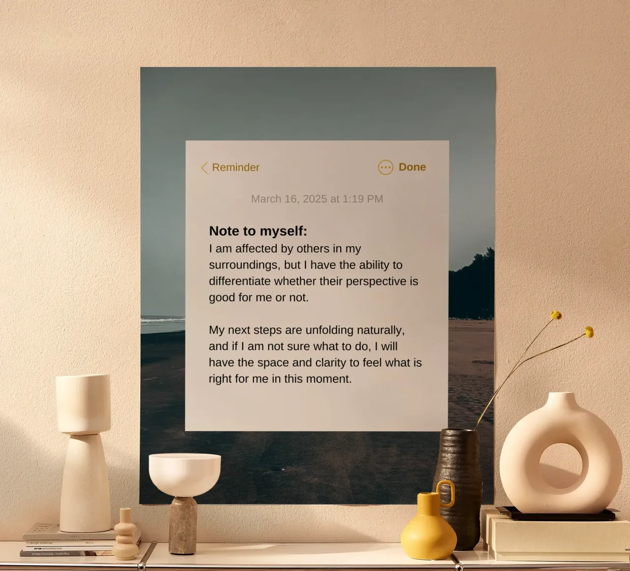 note to myself carta hahnemühle da Ambition Wall
