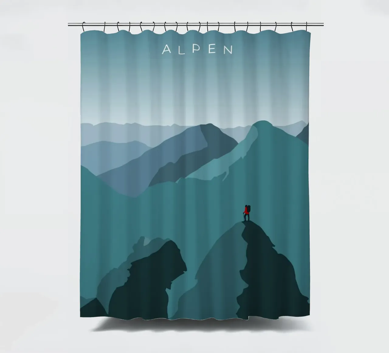 Alpen shower curtain by minimalist designs