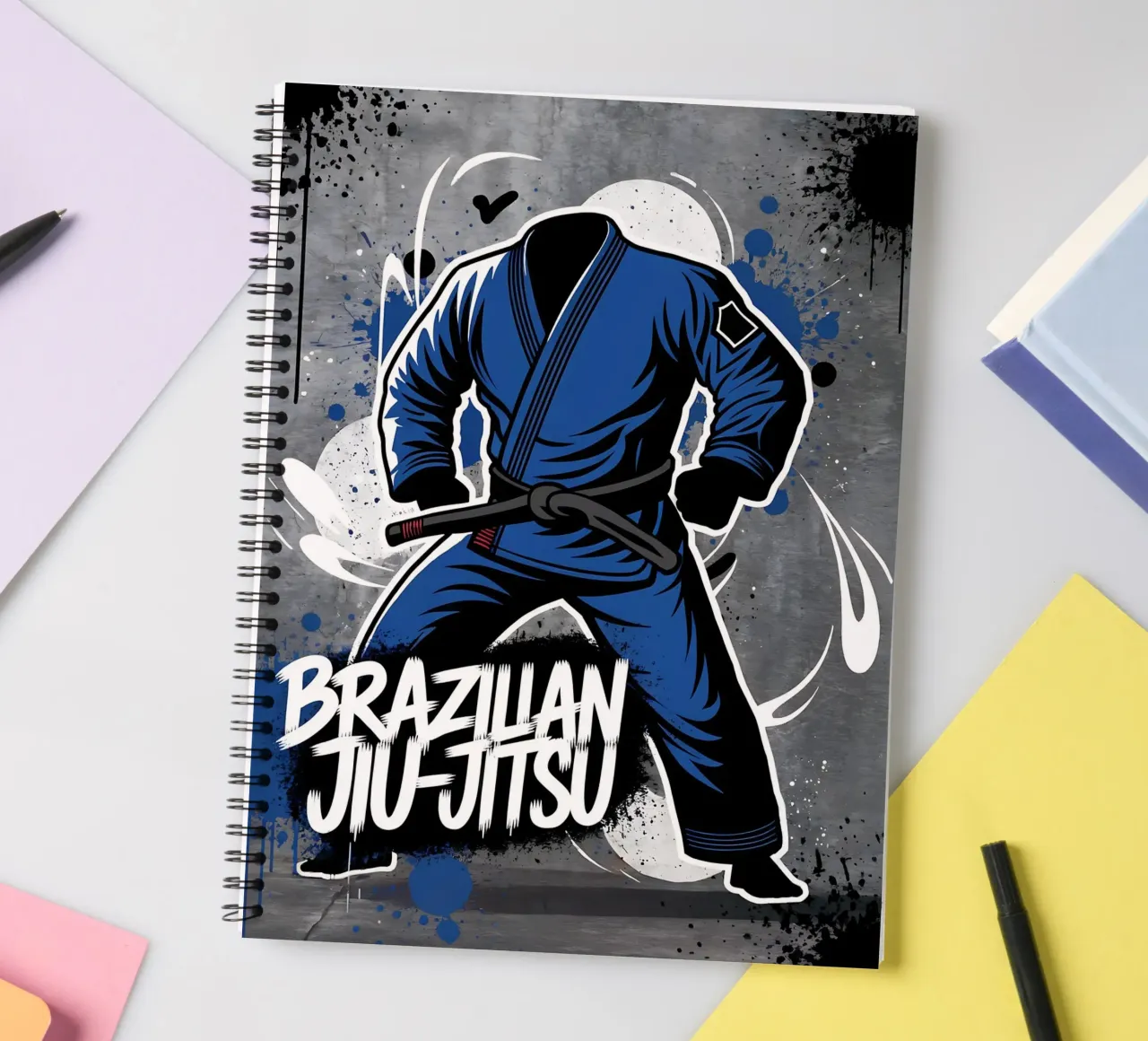 Jiu-Jitsu: Graffiti Ground Game spiral notebook by GameDay Studio