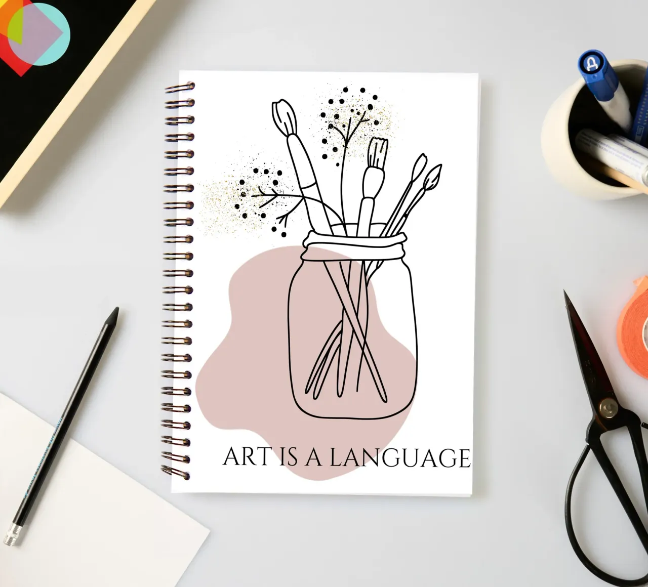 Art is a language spiral notebook by Headless Monkeys