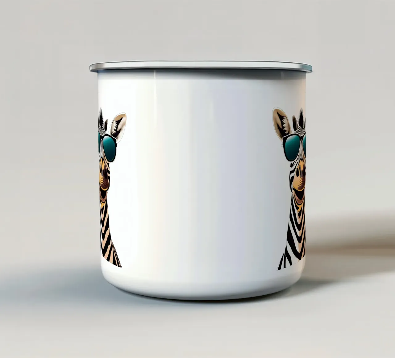 Zebra-Rille Emaille Tasse von Doodle Dreams Art