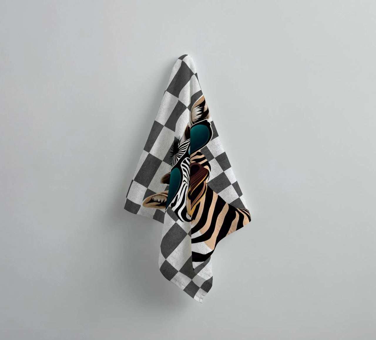 Scanalatura a zebra asciugamano da bagno da Doodle Dreams Art