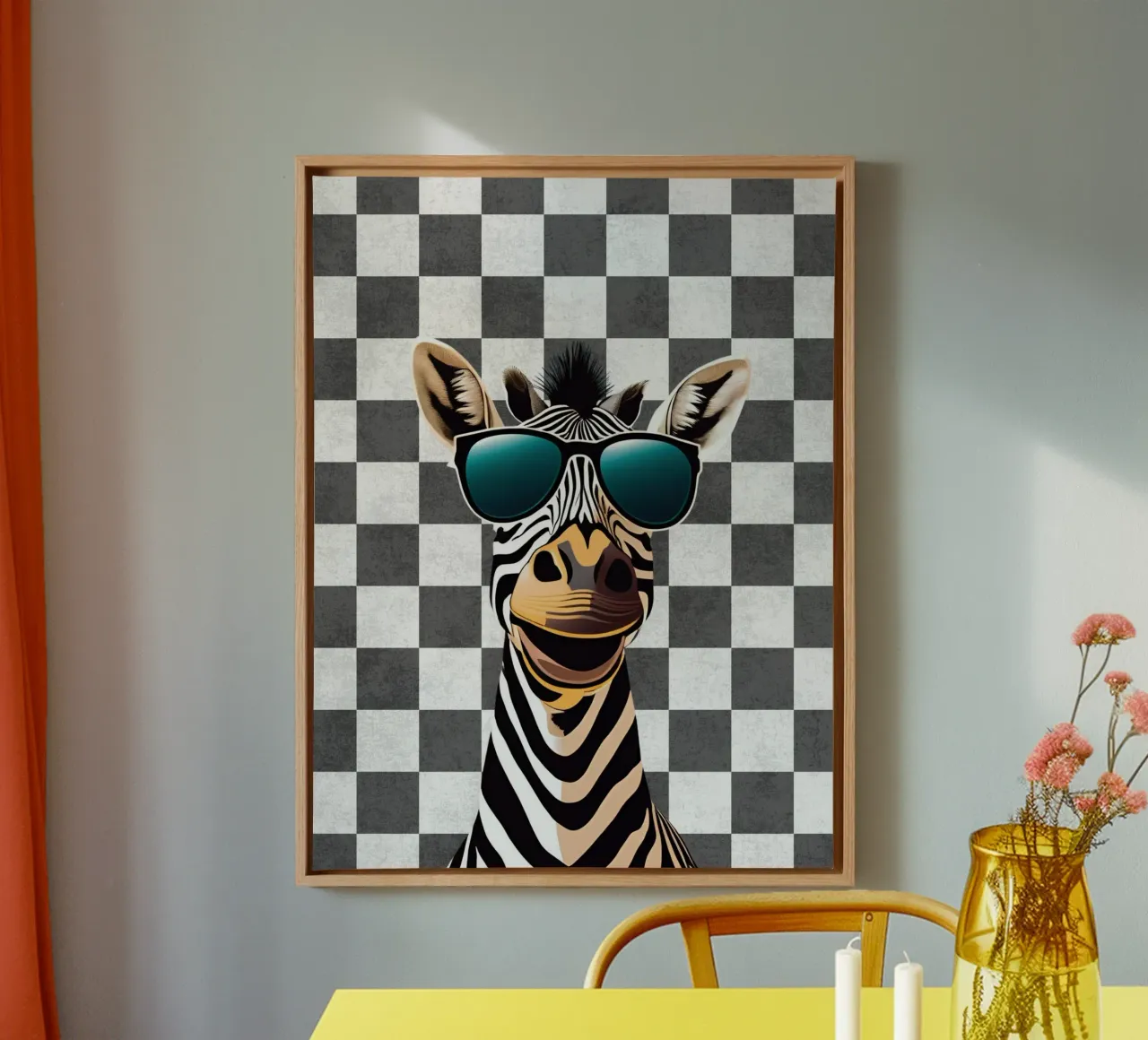 Scanalatura a zebra tela con Cornice a cassetta da Doodle Dreams Art