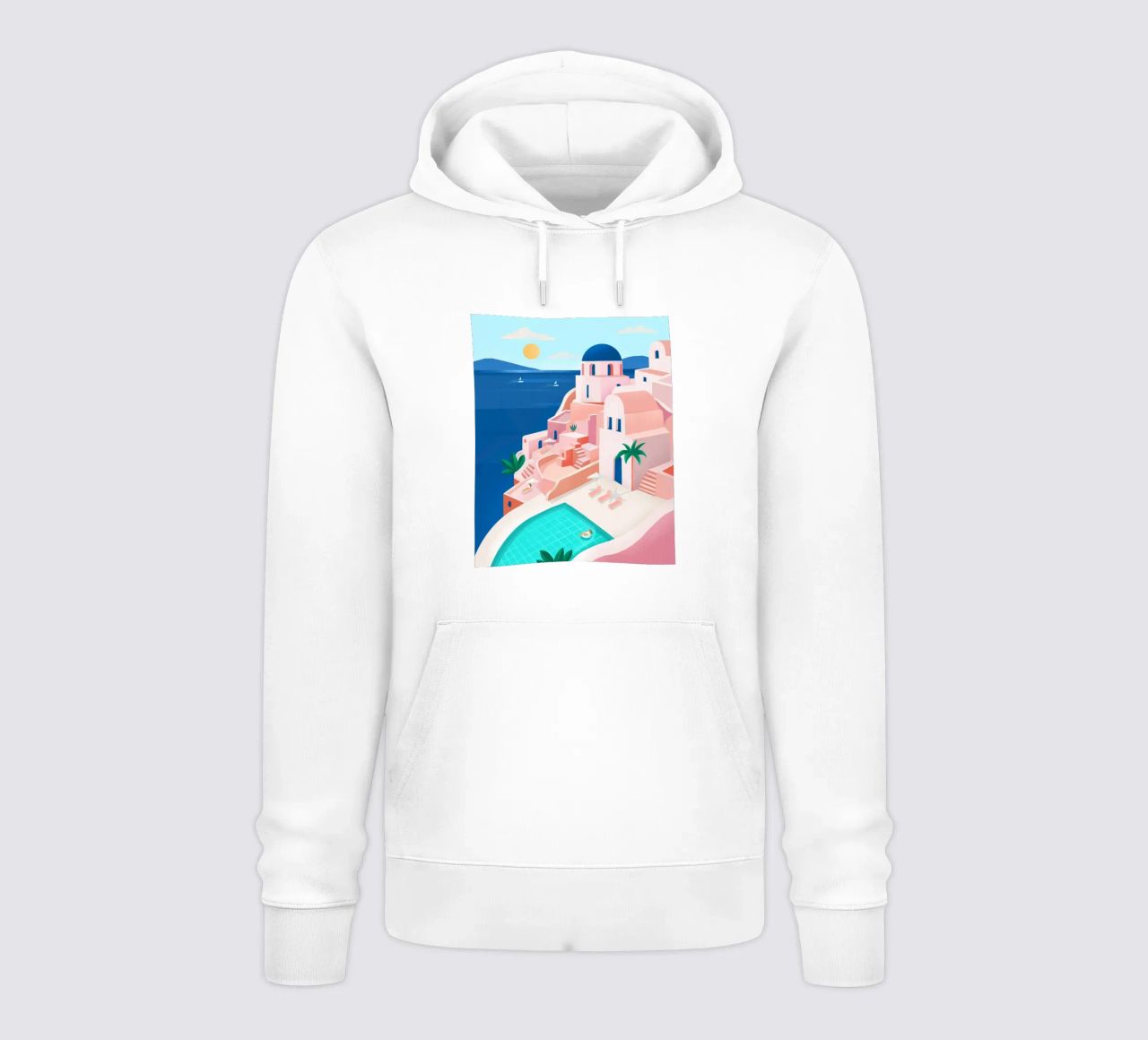 Santorini Print felpa con cappuccio da PetrArts