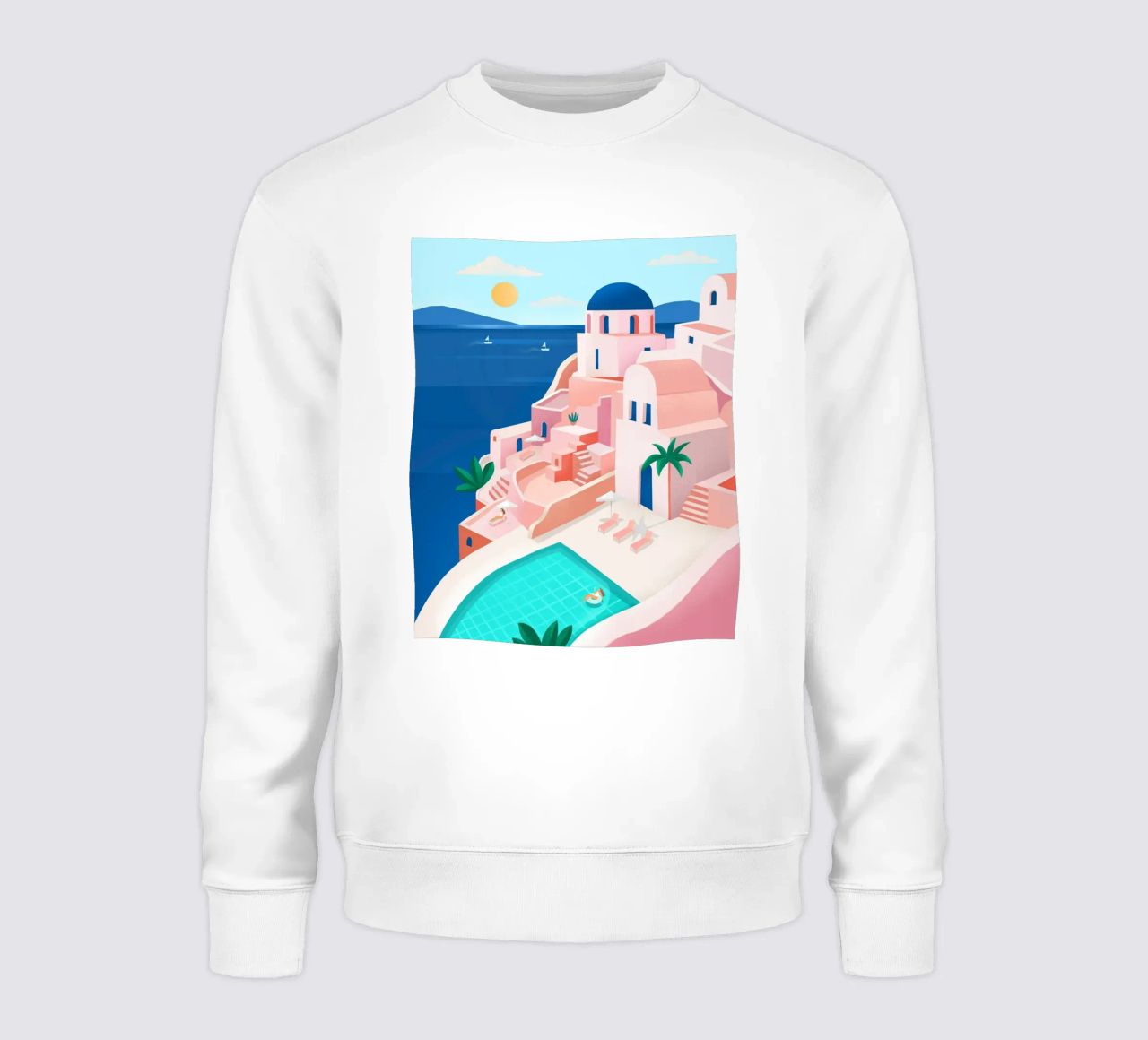 Santorini Print felpa da PetrArts