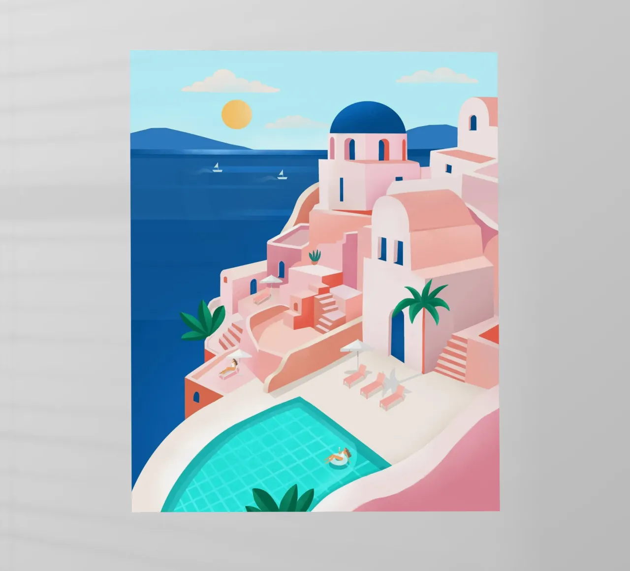 Santorini Print pellicola backlit da PetrArts