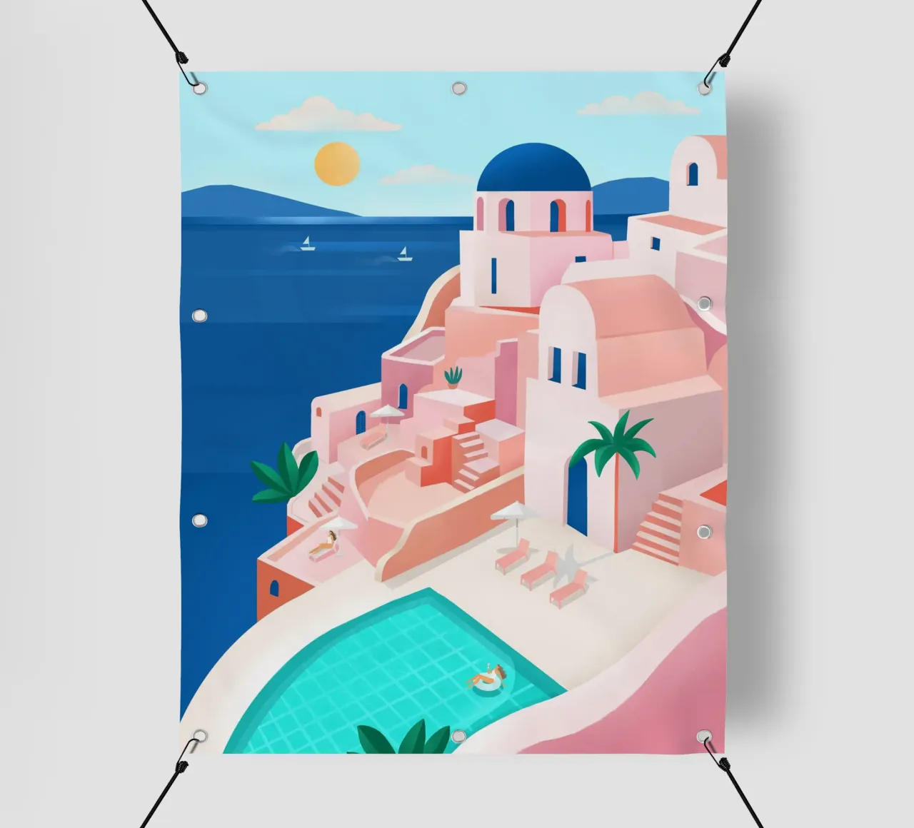 Santorini Print telo in pvc da PetrArts