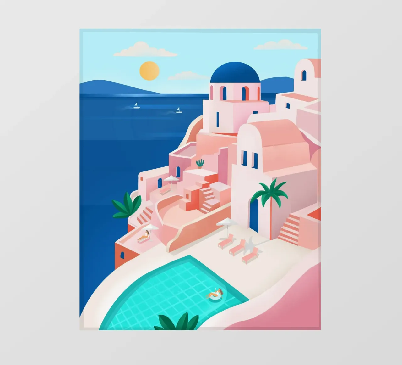 Santorini Print telo in pvc da PetrArts