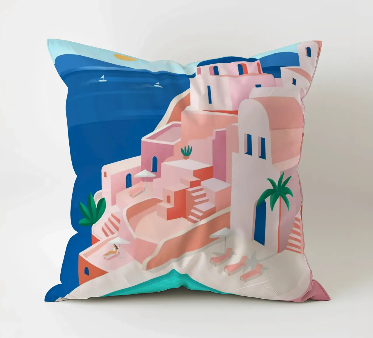 Santorini Print cuscino da PetrArts