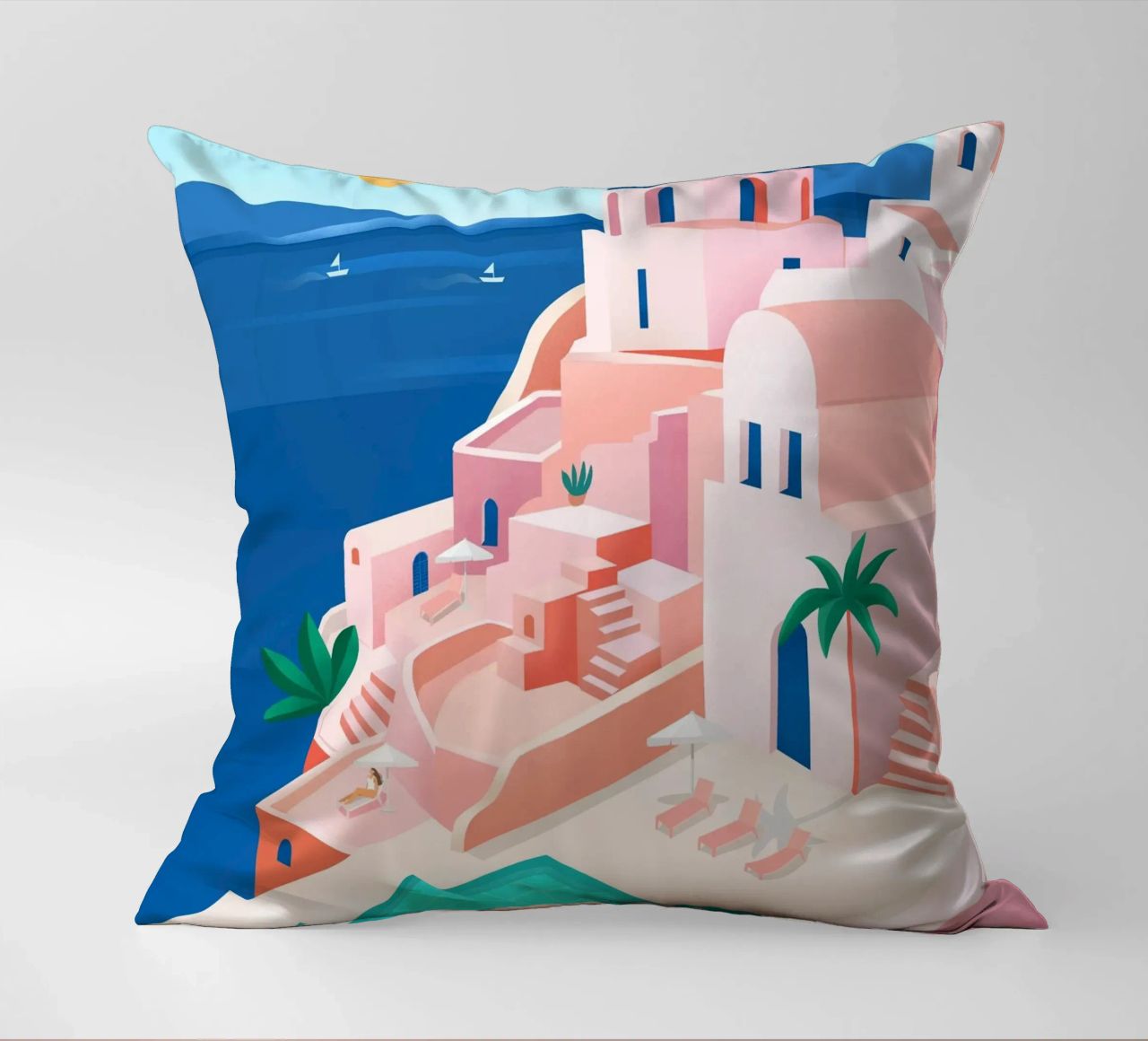 Santorini Print cuscino da PetrArts