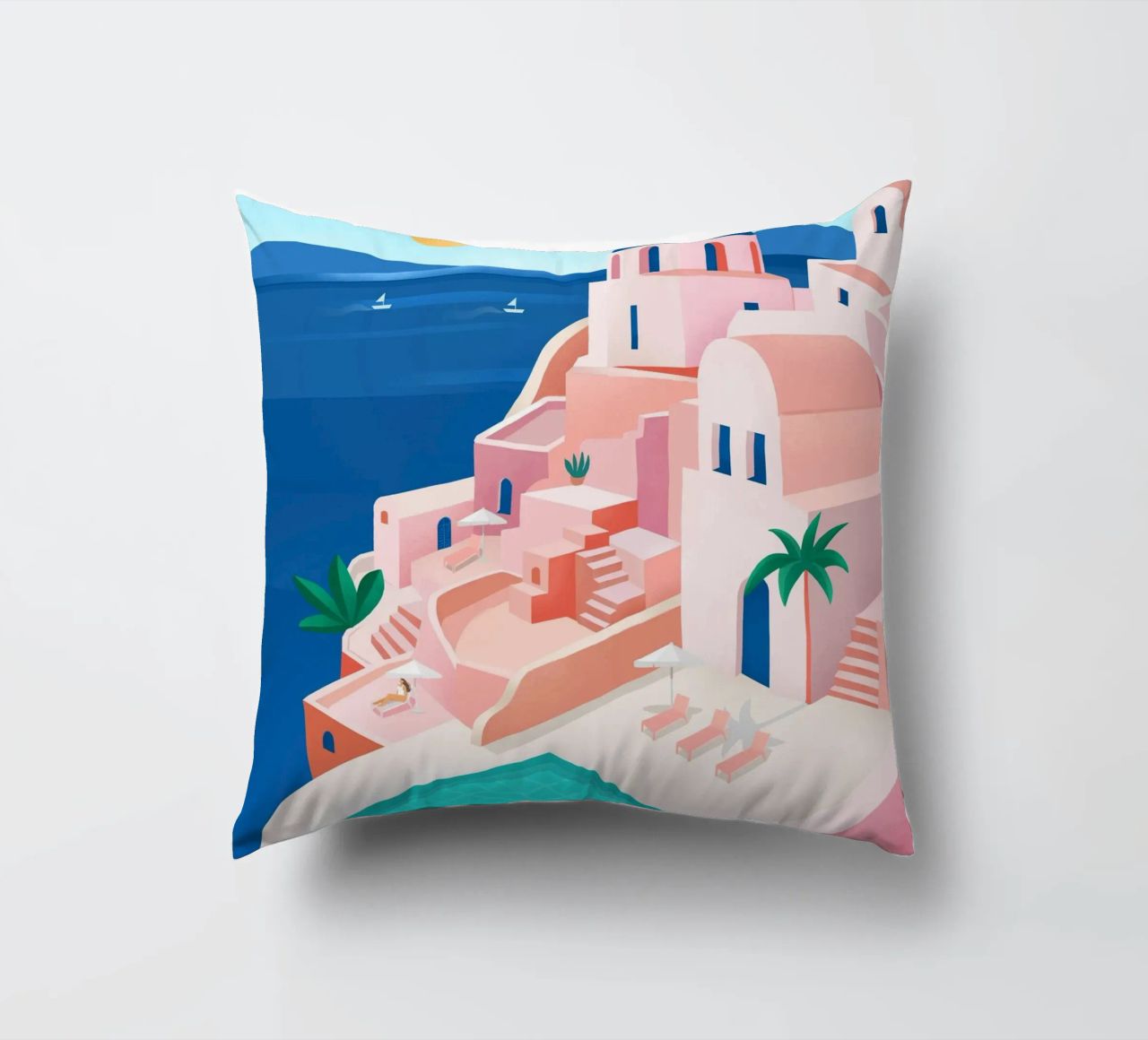 Santorini Print cuscino da PetrArts
