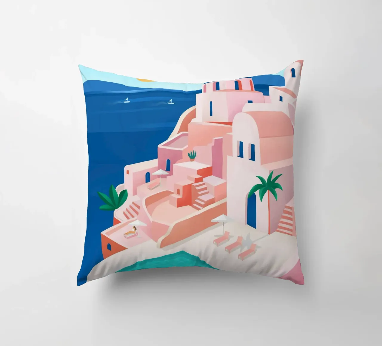 Santorini Print cuscino da PetrArts
