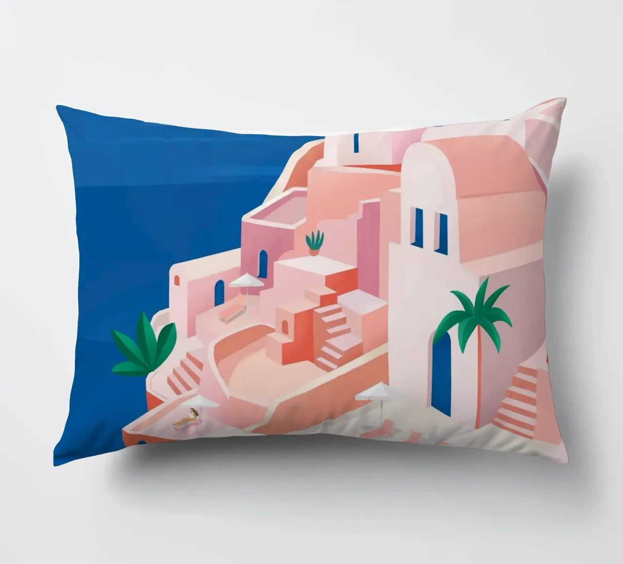 Santorini Print Kissen von PetrArts