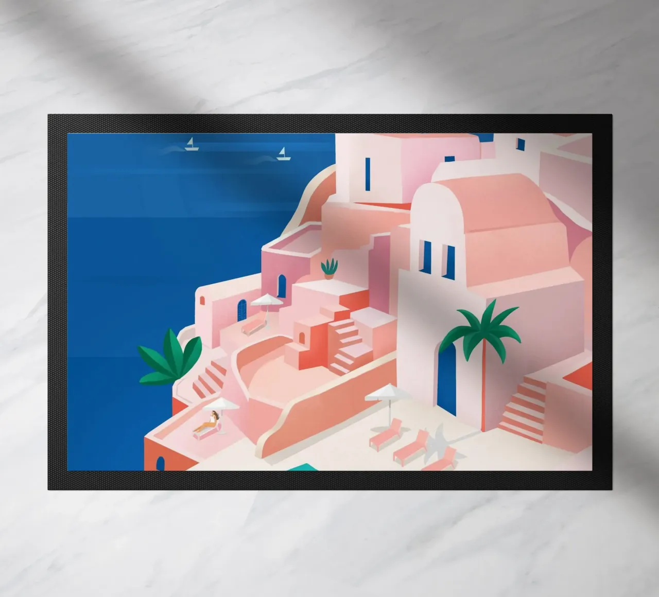 Santorini Print Fußmatte von PetrArts