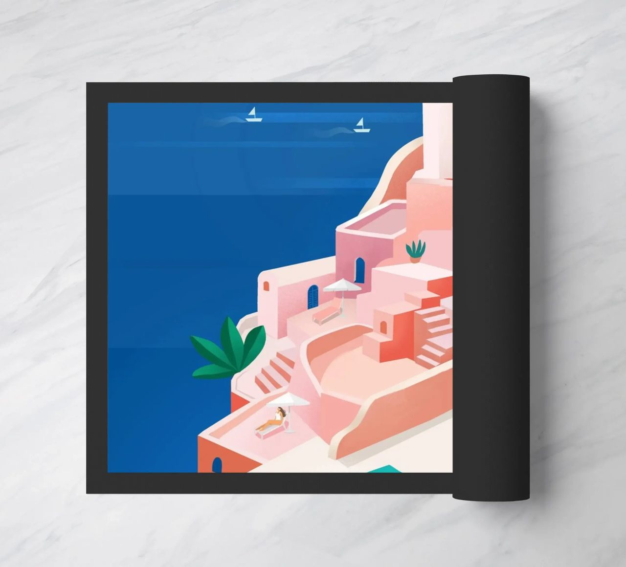 Santorini Print zerbino da PetrArts