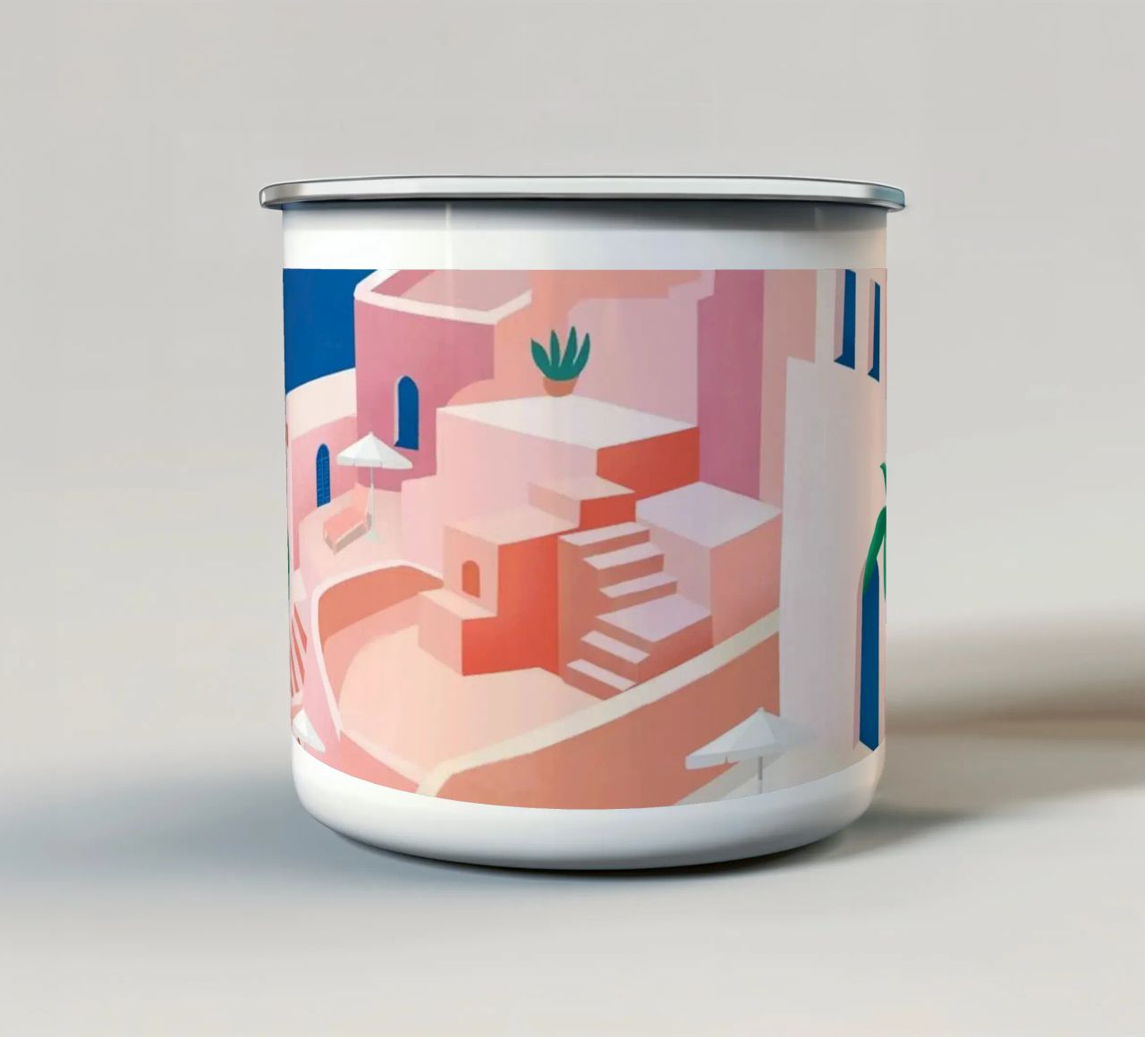 Santorini Print tazza in smalto da PetrArts