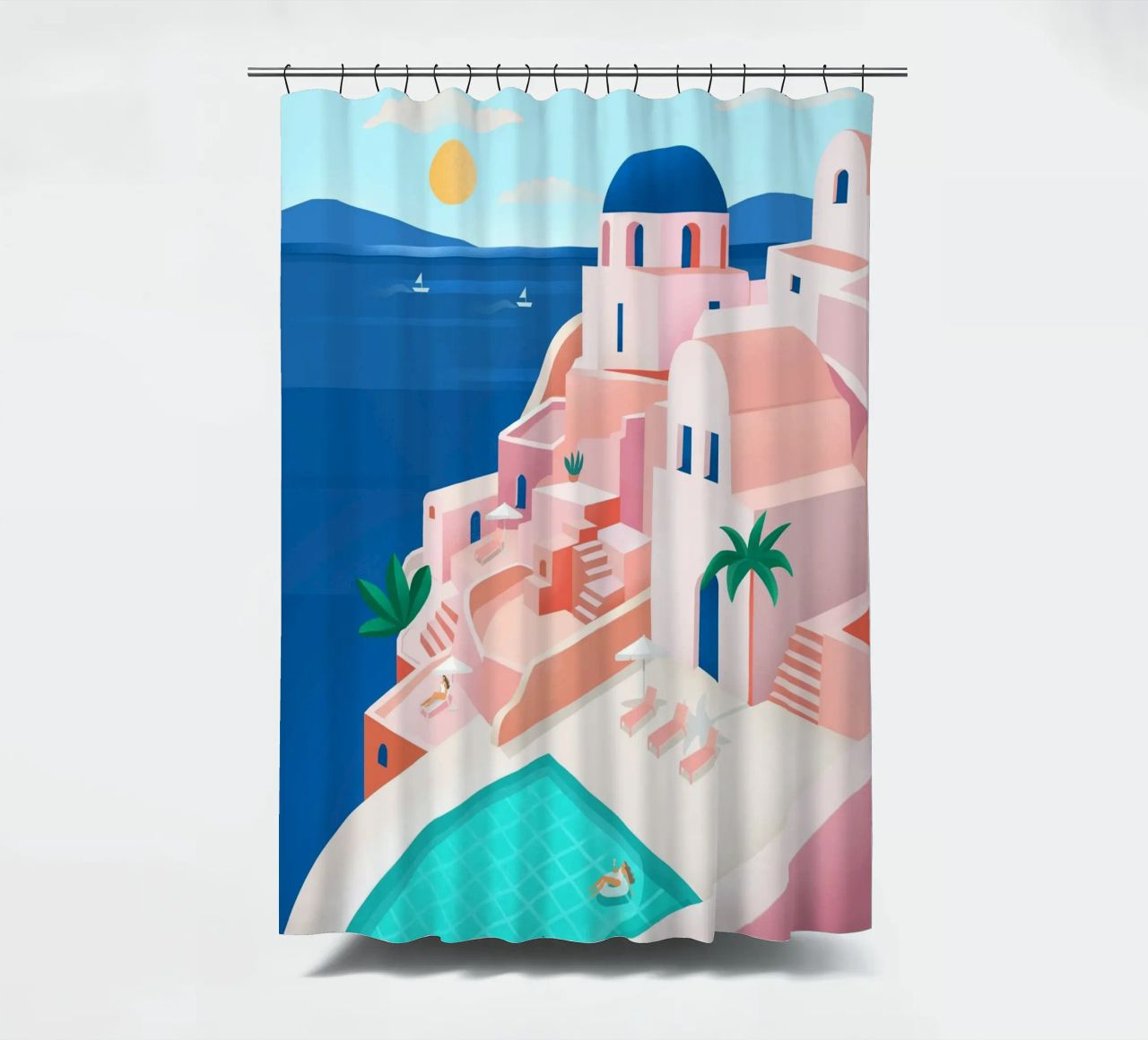Santorini Print tenda da doccia da PetrArts
