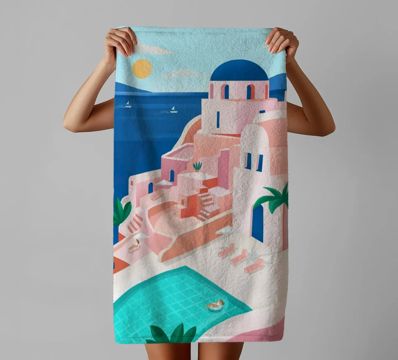 Santorini Print asciugamano da bagno da PetrArts
