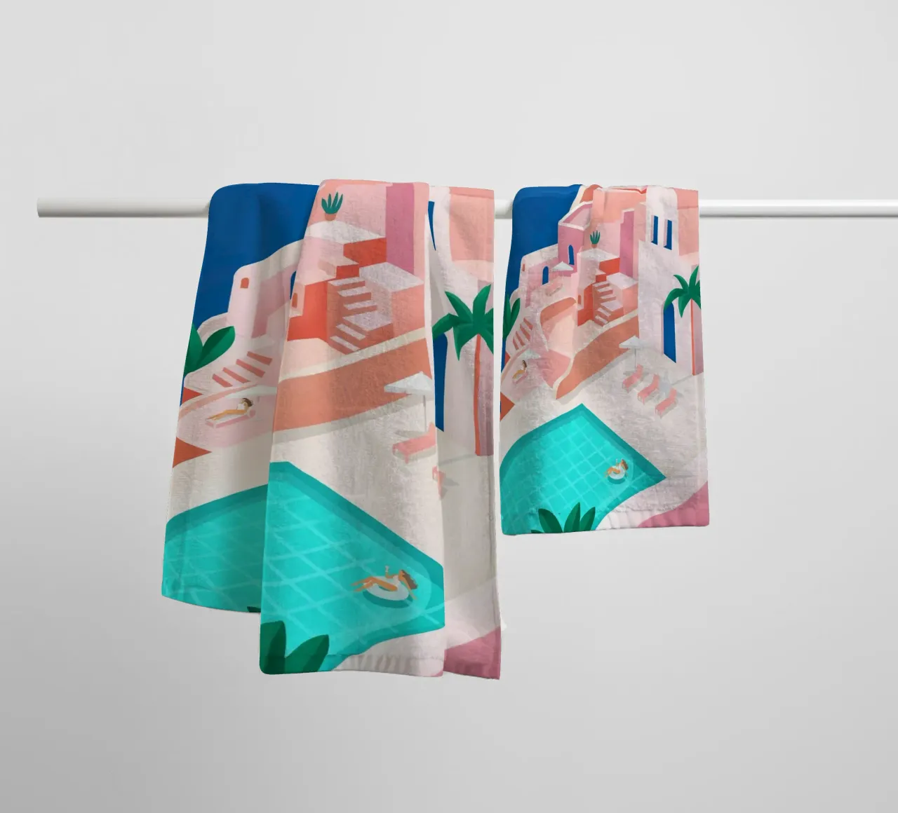 Santorini Print asciugamano da bagno da PetrArts