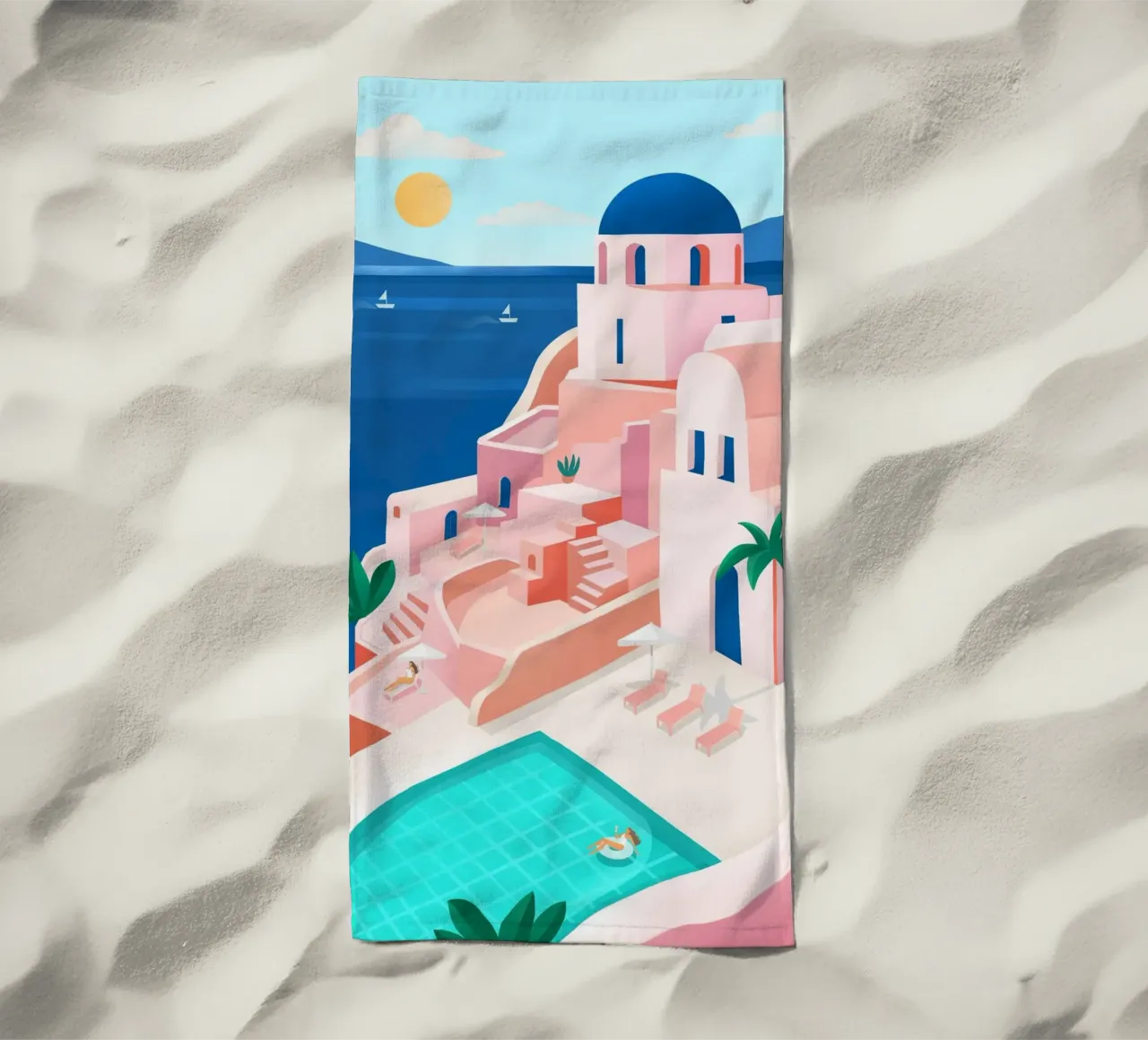 Santorini Print telo mare da PetrArts