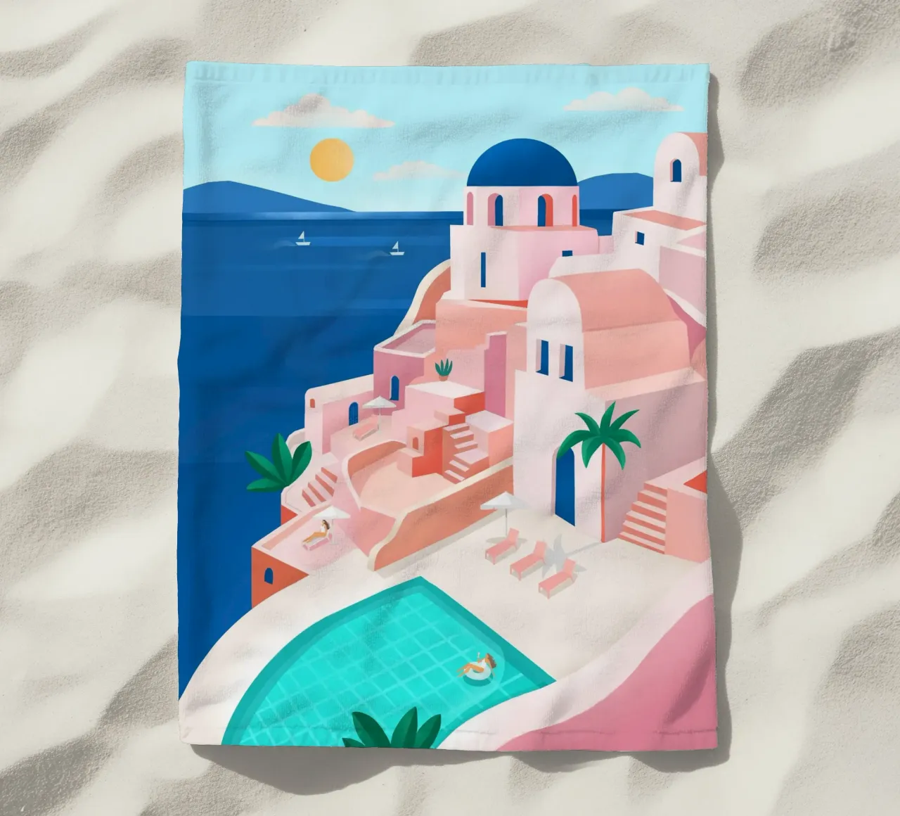 Santorini Print telo mare da PetrArts
