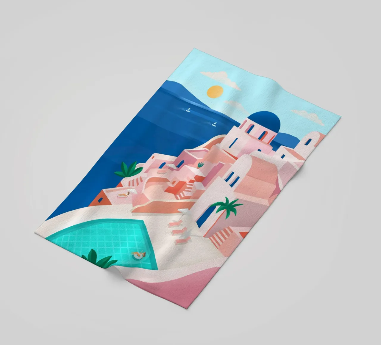 Santorini Print telo mare da PetrArts