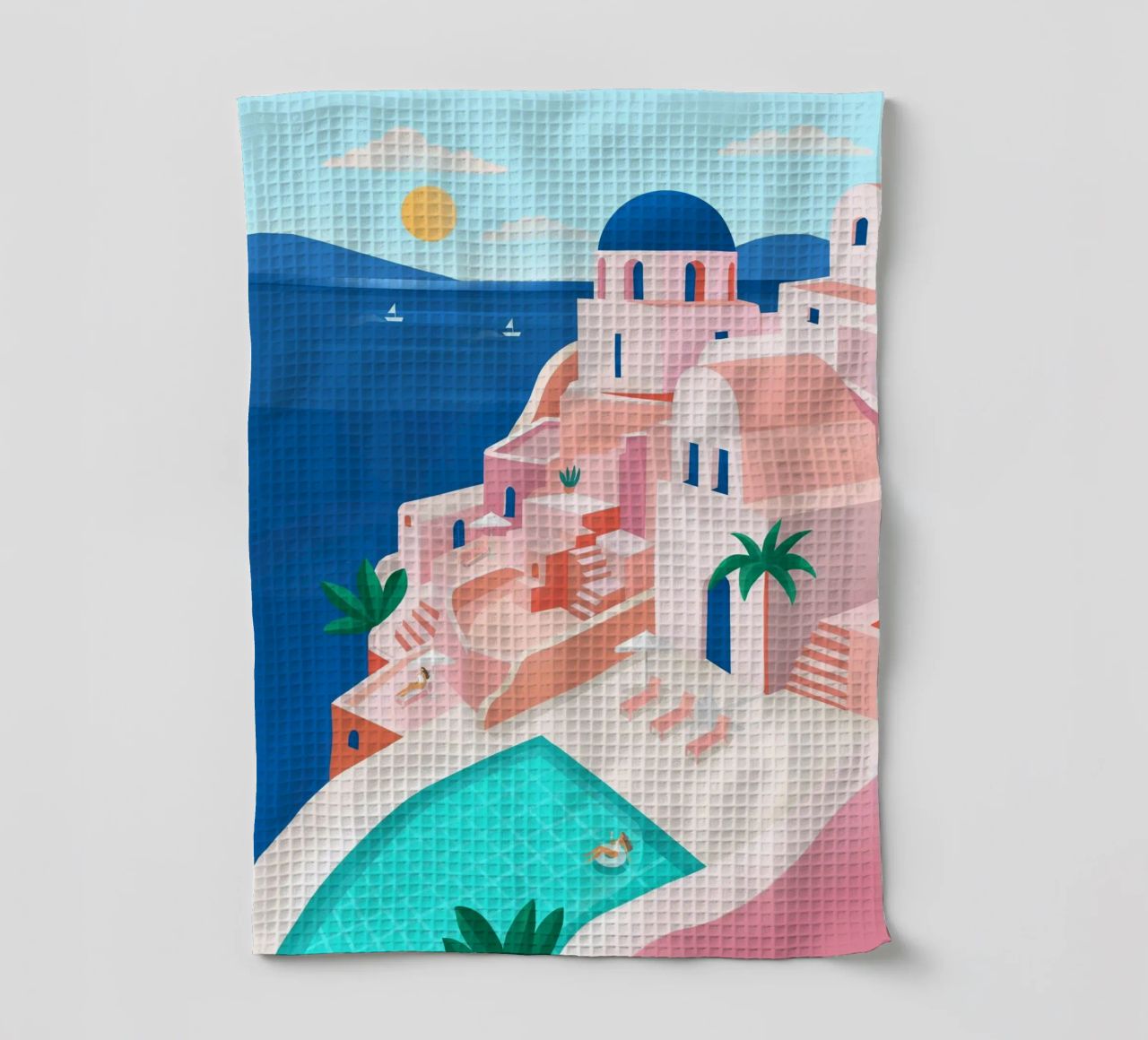Santorini Print canovaccio da cucina da PetrArts