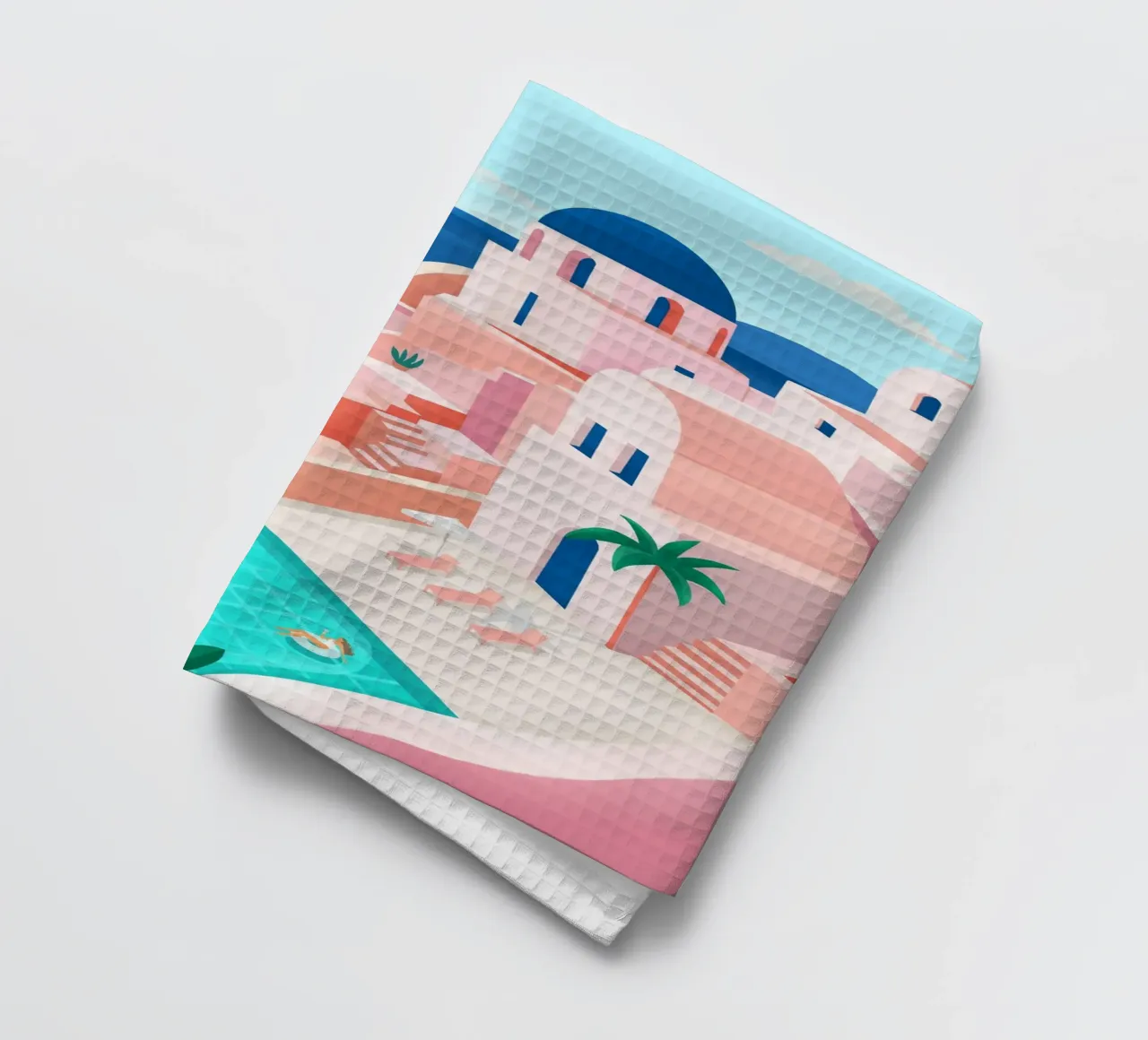 Santorini Print torchon de PetrArts