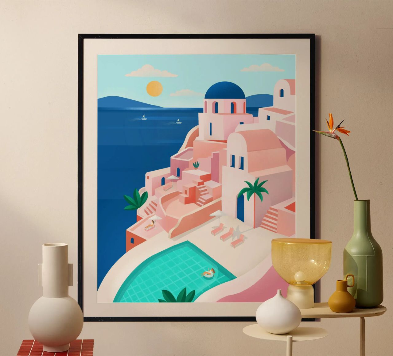 Santorini Print poster da PetrArts
