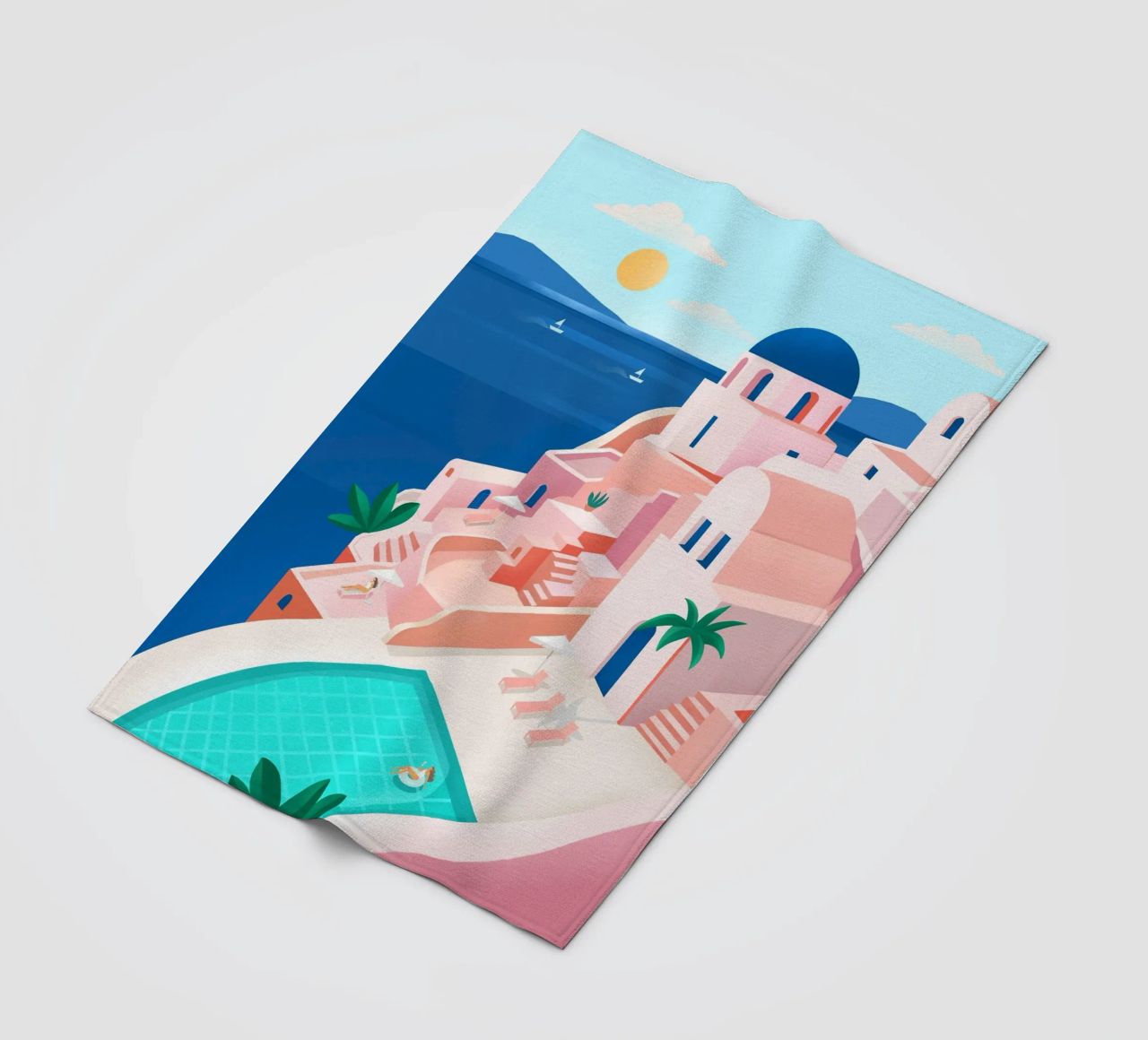 Santorini Print coperta in pile da PetrArts