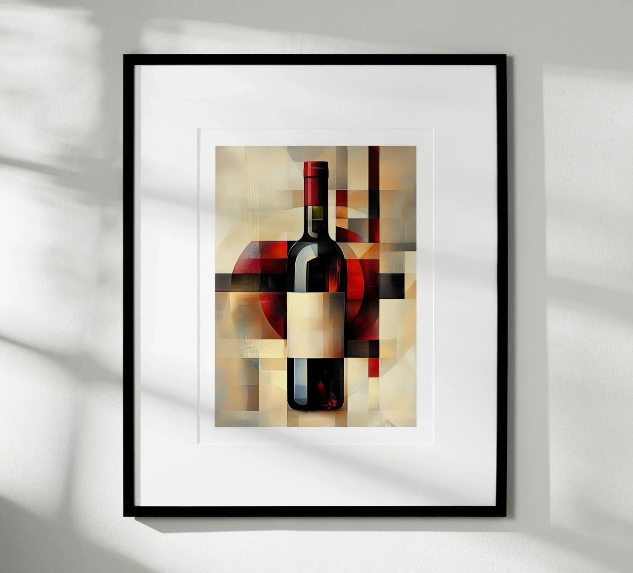 Wine bottle in abstraction poster by Spice & Style