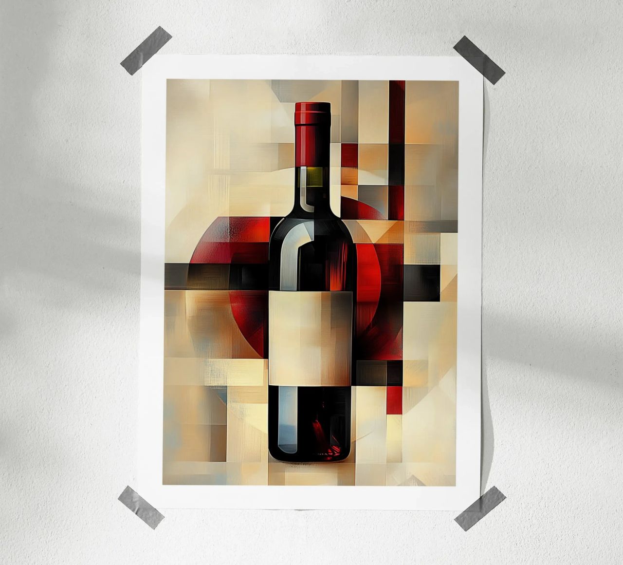 Wine bottle in abstraction poster by Spice & Style