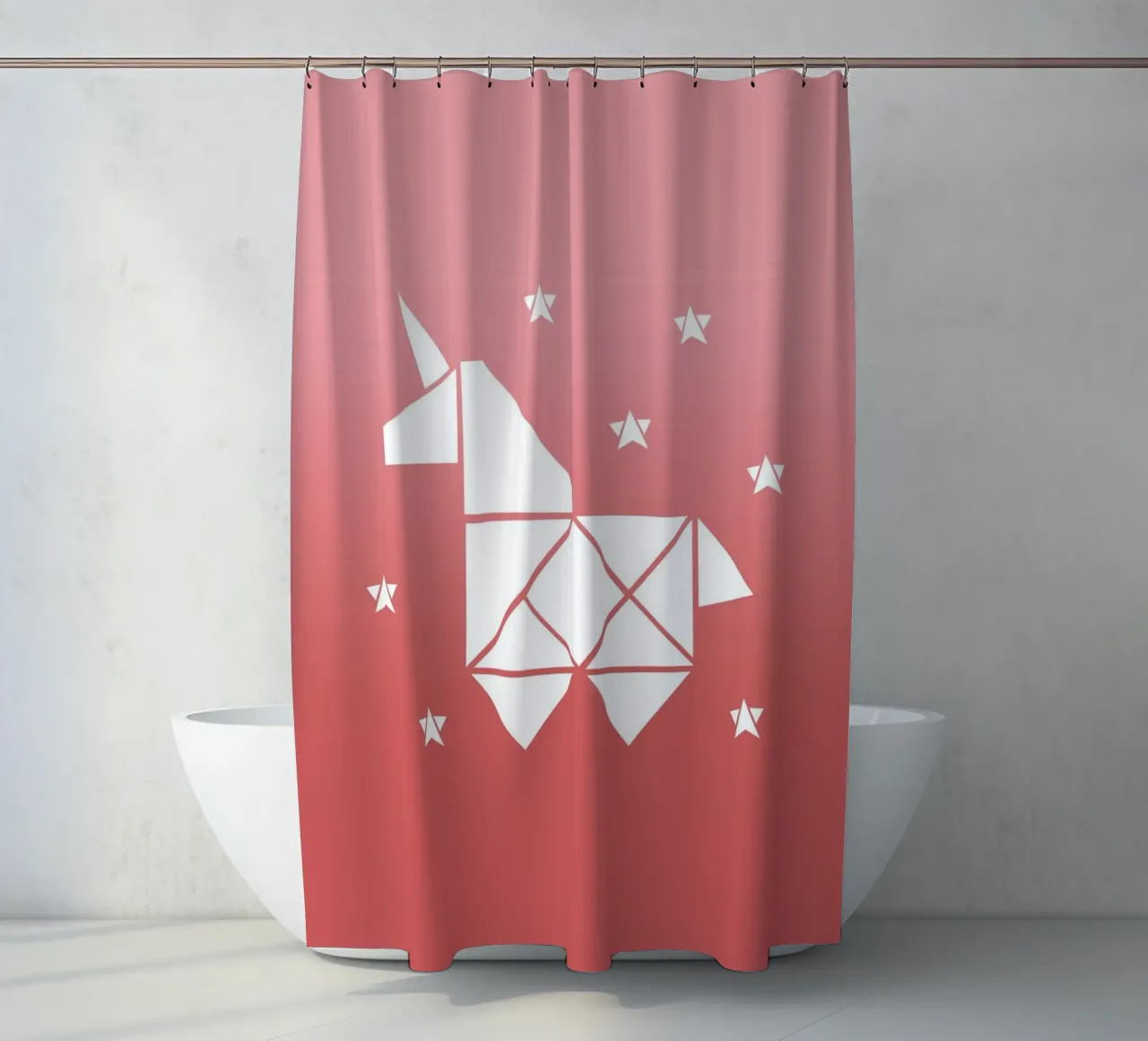 Sparkling gradient unicorn rosa tenda da doccia da BAINAI KIDS