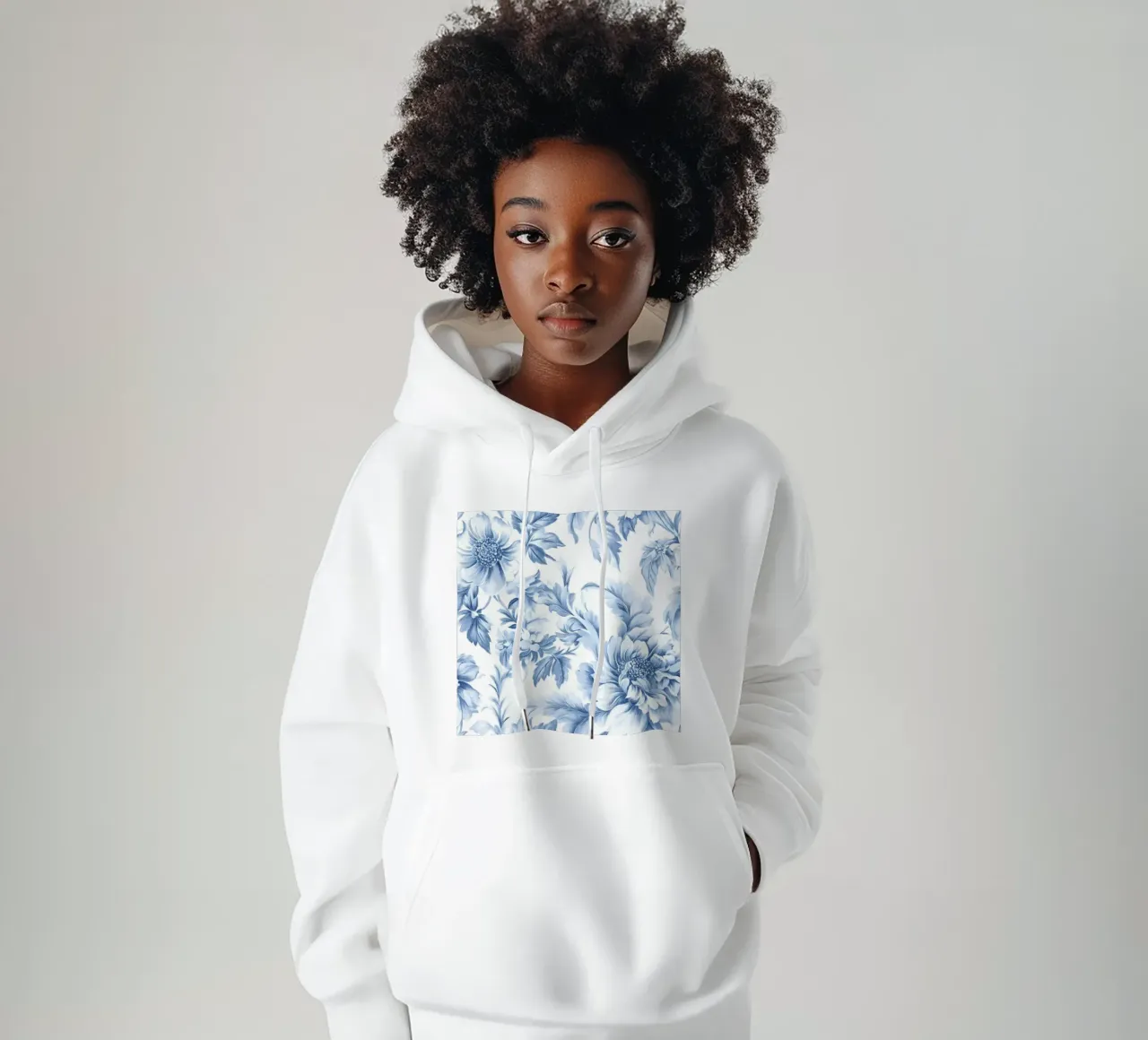 Motivo Toile francese blu felpa con cappuccio da Floral Decor & Stylish T-Shirts